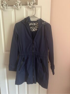 Laundry By Shelli Segal Navy Hooded Trench Anorak